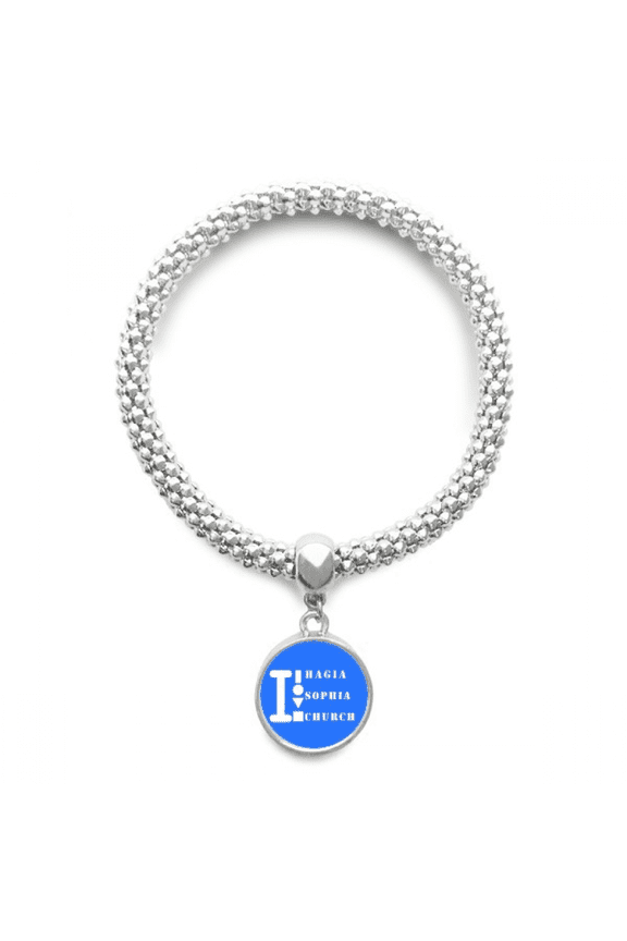 Hagia Sophia Art Deco Fashion Sliver Bracelet Pendant Jewelry Chain Adjustable Bangle