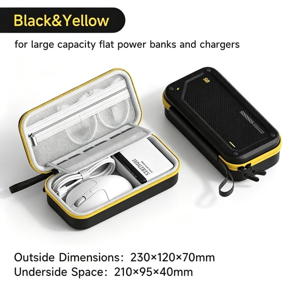 Hagibis EVA Hardshell Electronic Organizer Travel Case - Portable PU Carrying Pouch for Cables, Mouse, Charger & Accessories