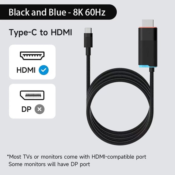 Hagibis Switch Dock USB C to HDMI Cable Adapter 8K@60Hz HDR 100W PD for Nintendo Switch/OLED/Switch 2 Steam Deck ROG Laptops