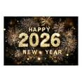 thumbnail image 1 of Hagloyecr 2026 Happy New Year Backdrop Glitter Black and Gold New Years Photography Background New Years Holiday Party Decoration For Banner Favor A, 1 of 2