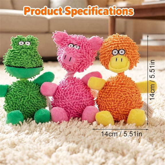 Hagloyecr Indestructible Dog Toys,2026 New Dog Toys for Aggressive Chewers, Stuffed Animal Dog Plush Chewing Toy, Interactive Dog Squeak Toys Orange(Duck)