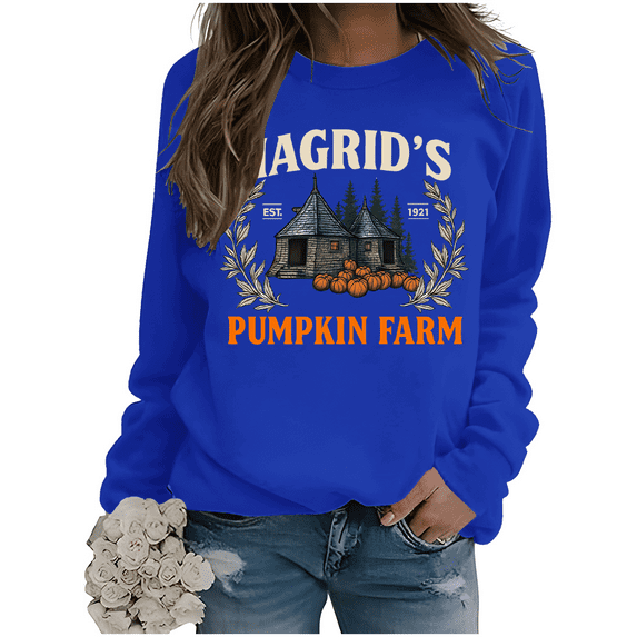 Hagrid's Pumpkin Farm Sweatshirt Hagrid's Pumpkin Farm Long Sleeve Shirt Women Sweatshirt Funny Graphic Top