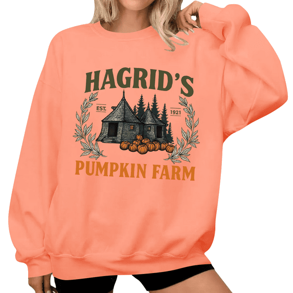 Hagrid's Pumpkin Farm Sweatshirt Hagrid's Pumpkin Farm Shirt Halloween Graphic Sweatshirts For Women