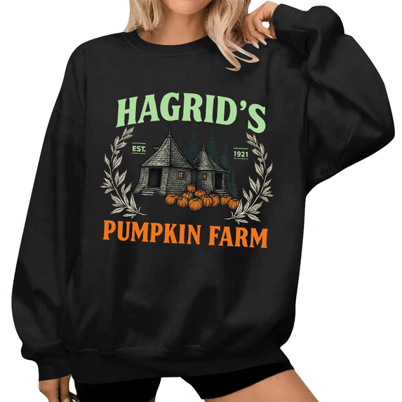 Hagrid's Pumpkin Farm Sweatshirt Hagrid's Pumpkin Farm Shirt Halloween Graphic Sweatshirts For Women