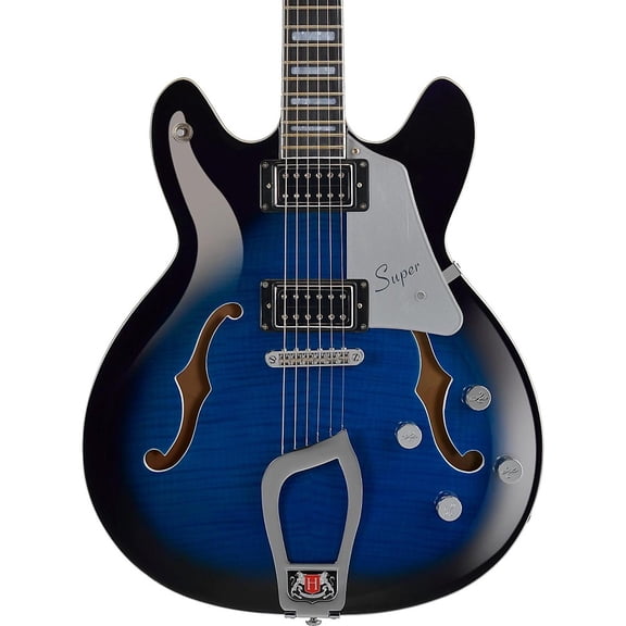 Hagstrom Super Viking Flame Maple Electric Guitar Dark Baltic Sea
