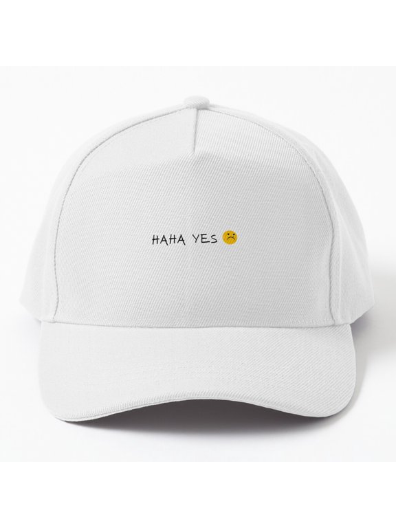 Haha Yes Baseball Cap, Playful Affirmation Statement Graphic Design, Classic Everyday Hat