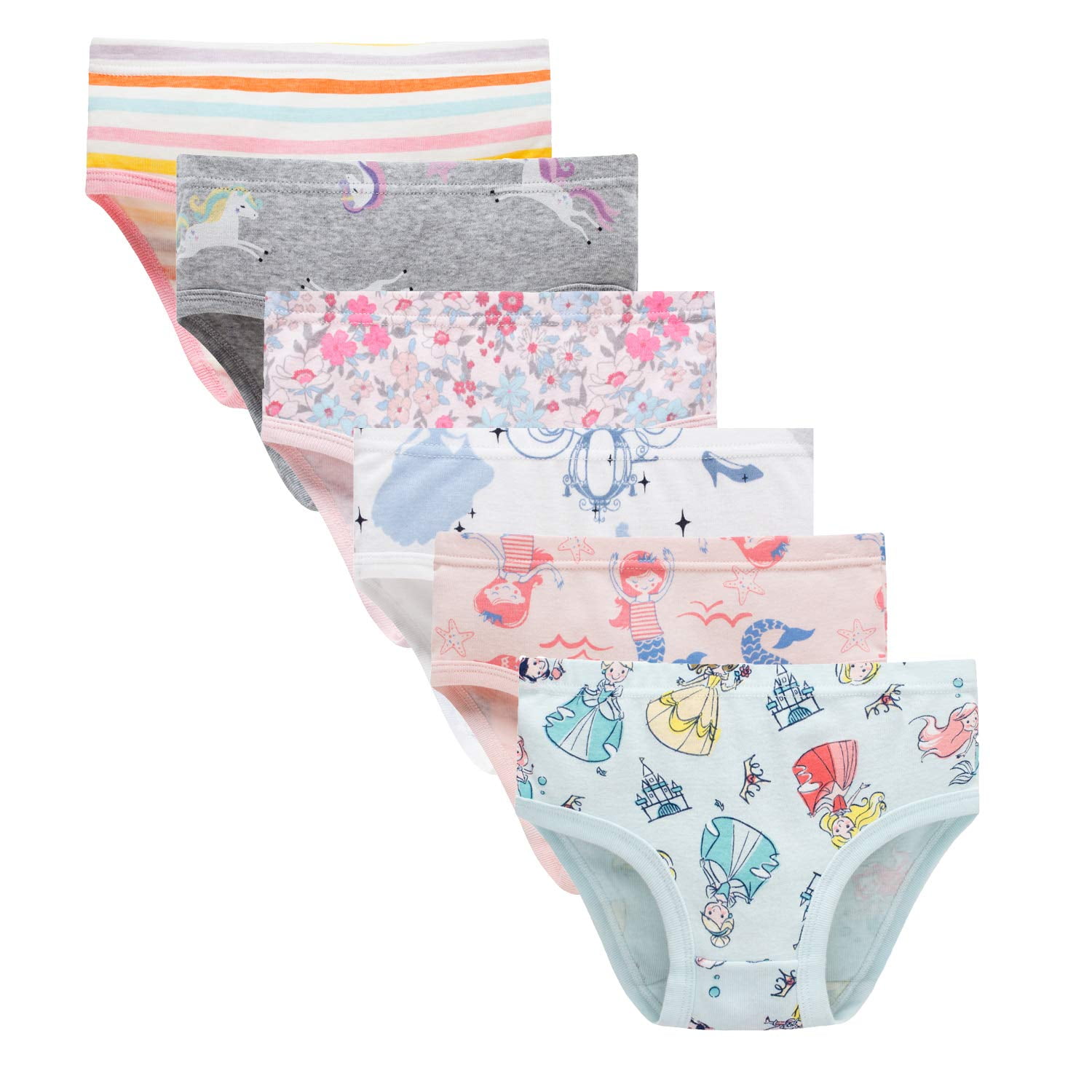 Hahan Baby Soft Cotton Panties Little Girls'Briefs Toddler Unicorn  Underwear 2/3T Multi Color