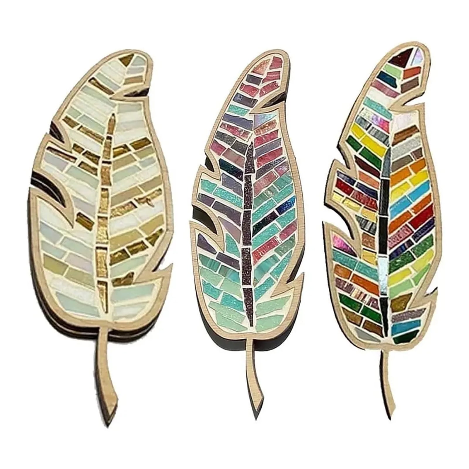 Hahasong 1 Set DIY Mosaic Leaf Kit - Handmade Colorful Mosaic Craft ...