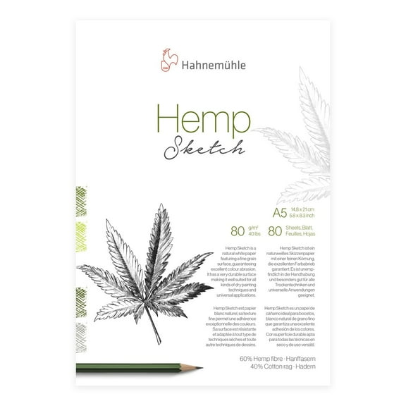 Hahnemhle Hemp Sketch Pad - 5.8" x 8.3", 80 Sheets