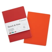 Hahnem hle Sketch and Note Booklets - Red and Orange, 5.83 x 8.27, Pkg of 2