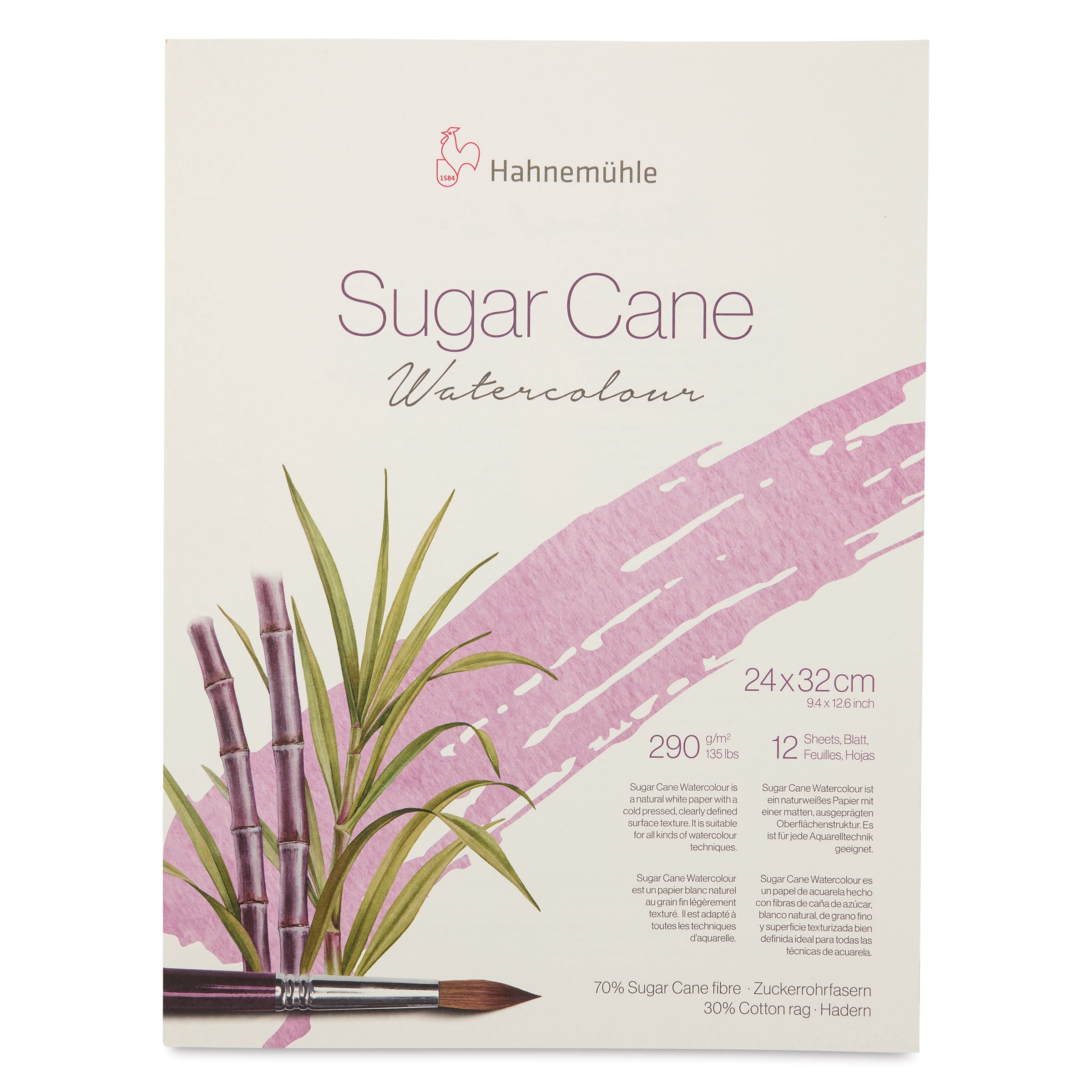 Hahnemühle Sugar Cane Watercolor Block - 9.4" x 12.6", 12 Sheets