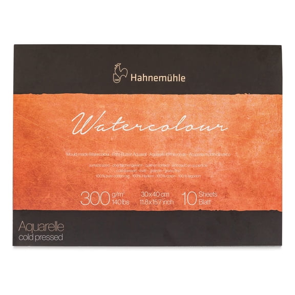 Hahnemhle The Collection Watercolor Block - Cold Press, 11.8" x 15.7", 140 lb, 10 Sheets