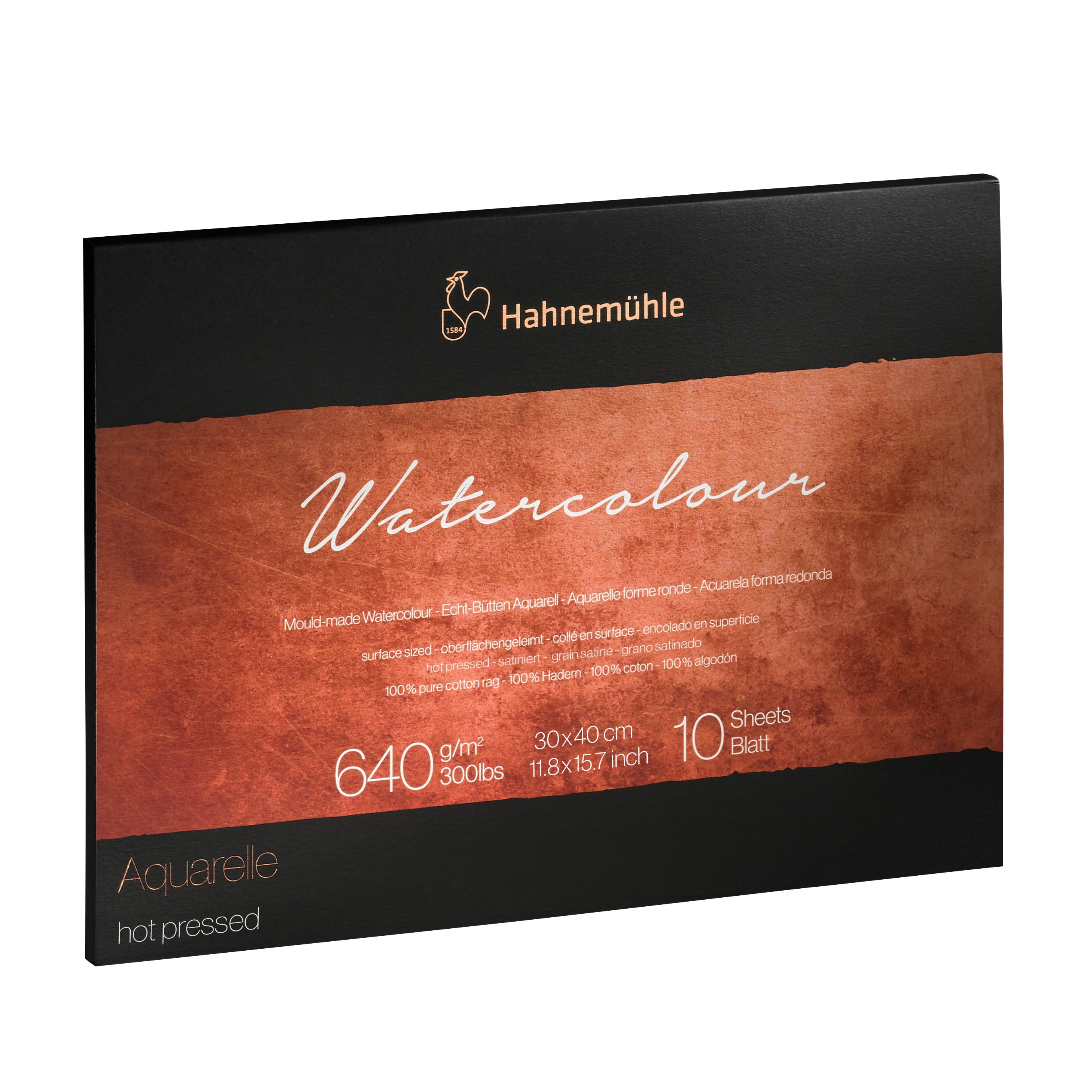 Hahnemühle The Collection Watercolor Block - Hot Press, 11.8" x 15.7", 300 lb, 10 Sheets