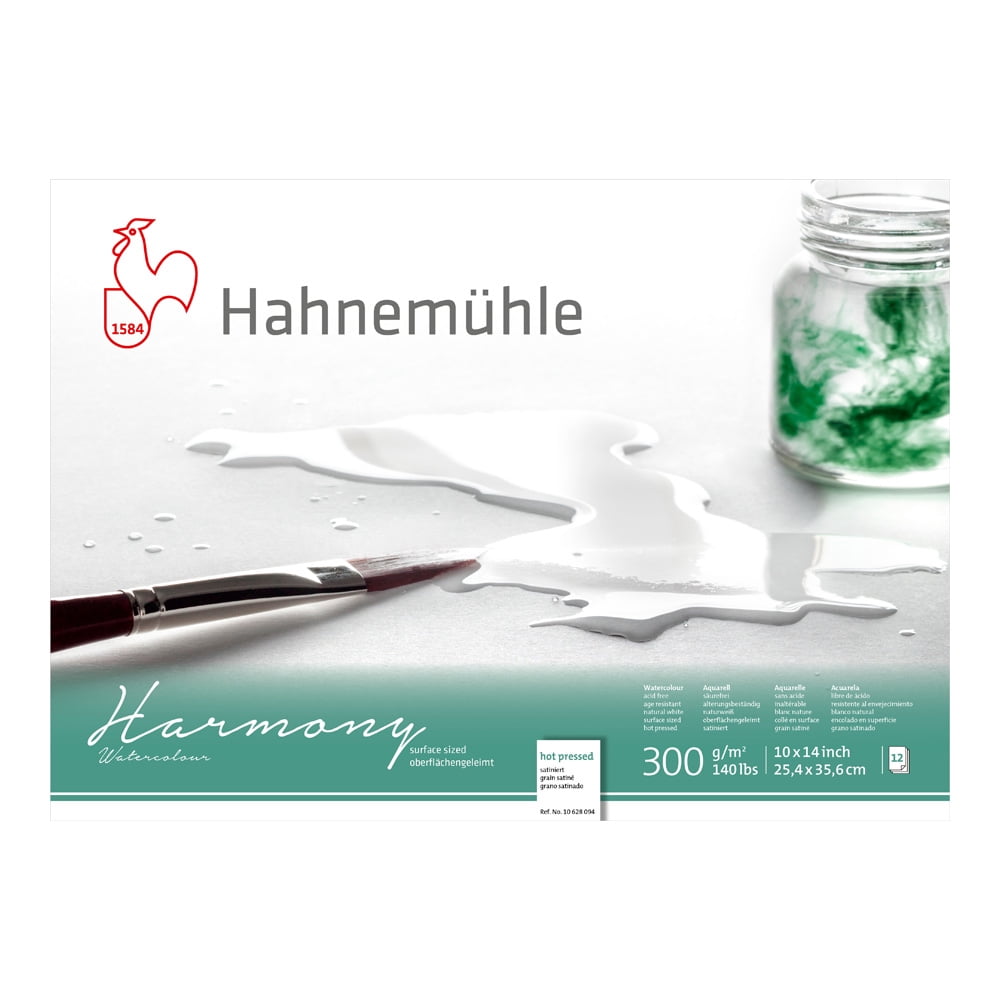 Hahnemuhle Harmony Watercolor Block Hot Pressed 10X14 Inches 12 sheets