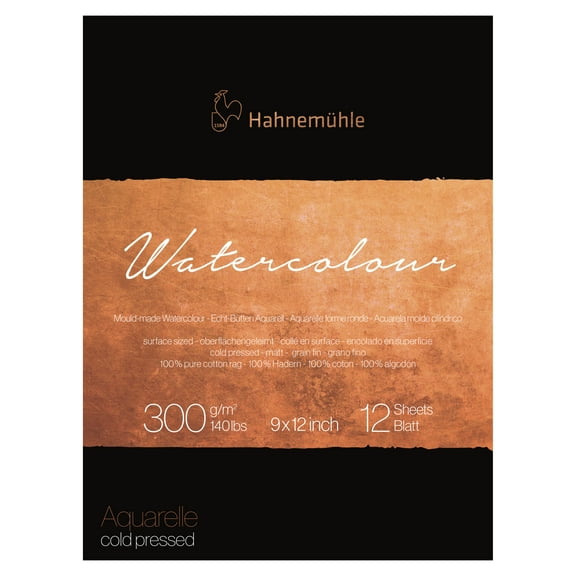 Hahnemuehle The Collection Watercolour Paper Pad, 9" x 12", 12 Shts./Pad