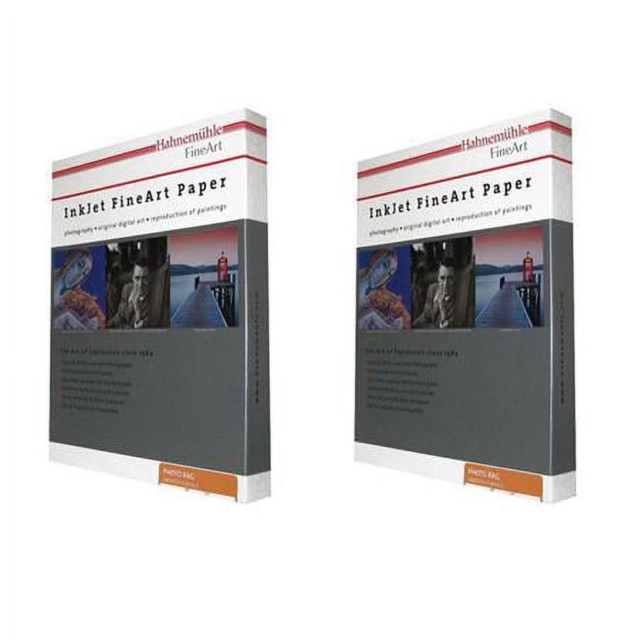 Hahnemuhle 2 Pack Matte Photo Rag, 100 % Rag Smooth White Inkjet Paper, 19  mil., 308 g/mA, 8.5x11, 25 Sheets 