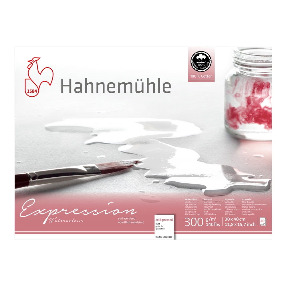 Hahnemuhle Expression Watercolor Block Cold Pressed 11.7x15.6 Inches 20 sheets
