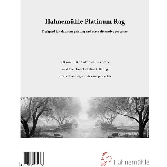 Hahnemuhle Platinum Rag Fine Art Paper, 300gsm, 11x15", 25 Sheets
