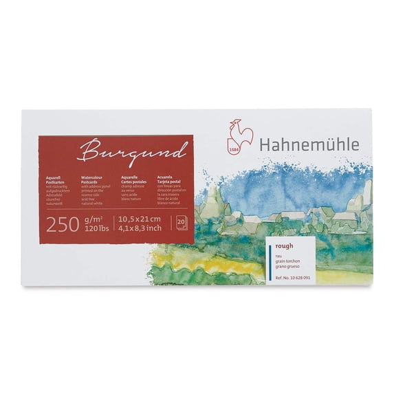 Hahnemühle Burgund Watercolor Postcard Pad - 4.1" x 8.3", 20 Cards