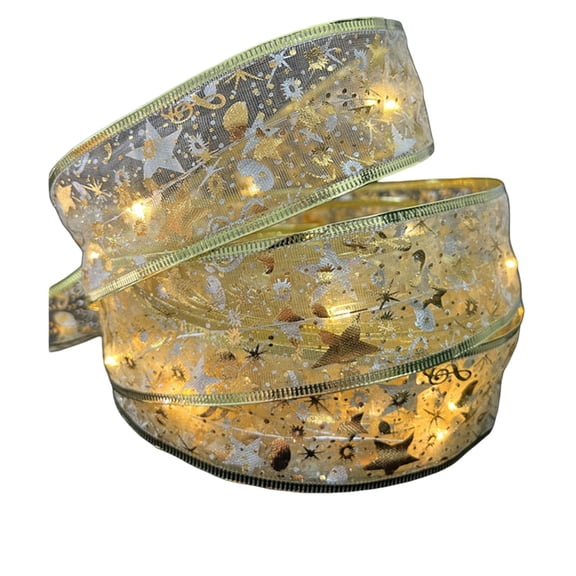 Hahsbwye Led Light String Christmas Ribbon Light Soft Glow Waterproof Bendable Design Battery-powered Led String Light for Indoor/outdoor Xmas Tree Decoration