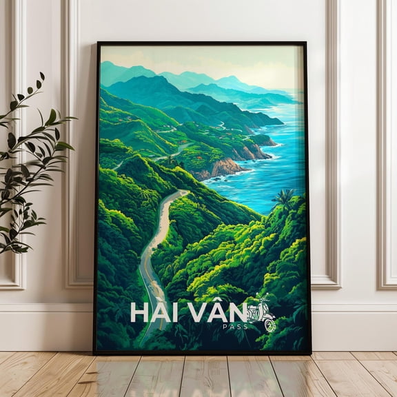 Hai Van Pass Travel Print, Vietnam Art Print, Da Nang Decor, Unframed Paper Poster 16x20in