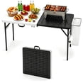 thumbnail image 1 of HaiCube 5FT Folding Grill Table, Portable Outdoor Camping Prep Station with Metal Mesh Top, Utility Hooks & Storage Rack, Heavy Duty Cooking Table for BBQ, Tailgating, Picnic, Patio, 1 of 7