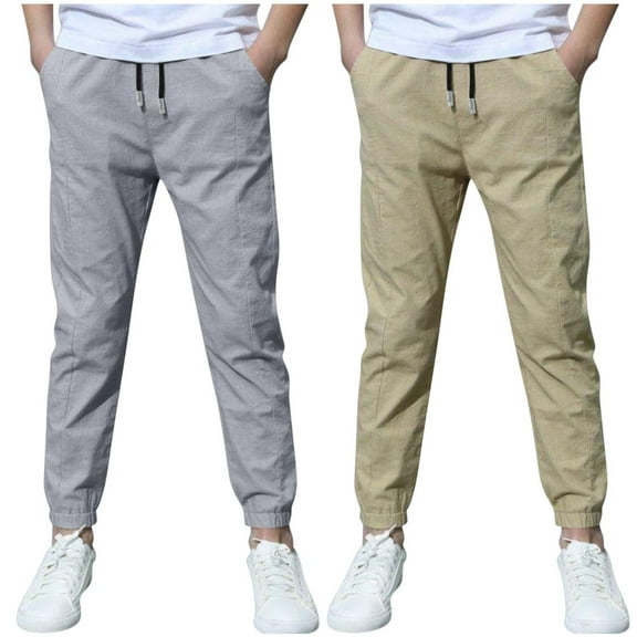 Hinvhai 2PC Boys Joggers Pants Elastic Waist Cargo Pants Casual Bottoms Kids Jogging Trousers Multicolor 12