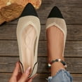 thumbnail image 1 of HaiMao Ballet Flats Shoes for Women Knit Mesh Flats Shoes Womens Dressy Comfortable Pointed Toe Washable Slip On Flat Beige 7.5(40), 1 of 9