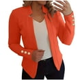 thumbnail image 1 of Hinvhai Blazer Jackets for Women Fashion Dressy Open Front Cardigan Jacket Casual Long Sleeve Work office Suit Jacket Orange 4(S), 1 of 5