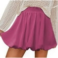 thumbnail image 1 of HaiMao Boho Shorts for Women Clearance Ruffled High Waisted Skorts Casual Puff Bubble Mini Skirts Going Out Cute Shorts Hot Pink L(L), 1 of 1