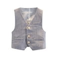thumbnail image 1 of HaiMao Boy's formal Suit Vest Solid Dress Waistcoat Vest Gray 13 Years, 1 of 3