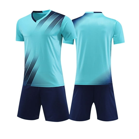 HaiMao Boys Sport Set Clearance Kids Soccer Jersey Sports Team Training Shirt and Shorts Uniform Sky Blue 13 Years