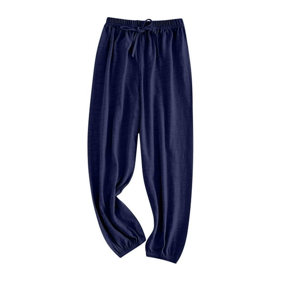 Hinvhai Children Long Bloomers Soft Cotton Harem Pants for Boys Girls Navy 8 Years(140)
