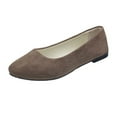 thumbnail image 1 of HaiMao Flats for Women Comfortable Solid Color Soft Flats Square Toe Ballet Shoes Dressy Slip-ons Loafers Coffee 6.5(38), 1 of 6