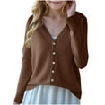 thumbnail image 1 of HaiMao Girl's Fall Spring Cardigan Clearance Long Sleeve Button Down V Neck Classic Sweater Knit Outwear Coffee M(M), 1 of 3