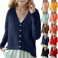 thumbnail image 1 of HaiMao Girl's Fall Spring Cardigan Long Sleeve Button Down V Neck Classic Sweater Knit Outwear Yellow XL(XL), 1 of 3