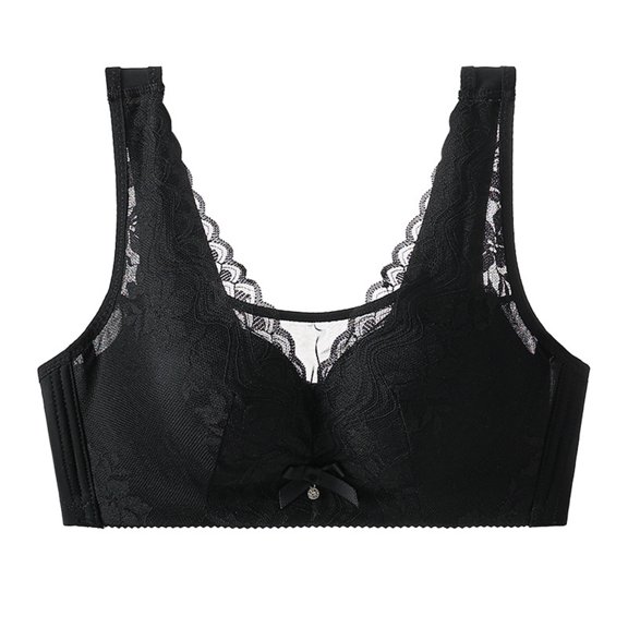 Hinvhai Mastectomy Bra for Breast Prosthesis Women Everyday Bra Black 42/95C