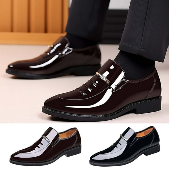HaiMao Men's Dress Shoes Business Shoes Patent Leather formal Fashion Oxford Tuxedo Shoes Brown 11(48)