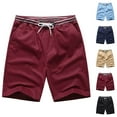 thumbnail image 1 of HaiMao Men's Summer Shorts Elastic Waist Drawstring Outdoor Work Shorts with Casual Comfortable Shorts Wine XL(XL), 1 of 7