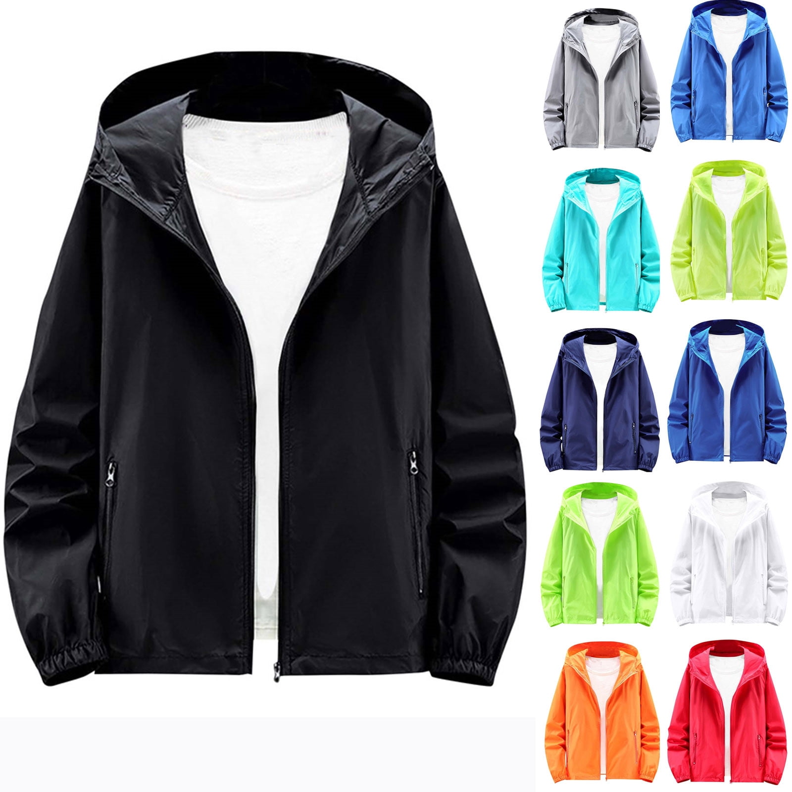 69 Jacket HaiMao Mens Lightweight Jacket Windbreaker Casual Zip Up Jackets with ...