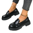 thumbnail image 1 of HaiMao Platform Loafers for Women - Chunky Loafers Women Shoes Penny Loafers Slip On Comfort Casual Fashion Business Work Shoes Black 7.5(40), 1 of 6