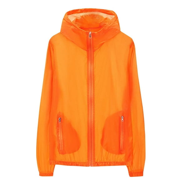 HaiMao Sun Protection Jackets Clearance Summer Sun Protective Clothing Ultrathin Breathable Quick-drying Summer Summer Shirts Jacket Windbreaker for Outdoor Cycling Orange XXXXXL(XXXXXL)