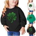 thumbnail image 1 of HaiMao Toddler Boy Girl St Patricks Day Shirts Clover Shamrock Long Sleeve Irish Green Sweatshirt Tops for Kids White Years, 1 of 5