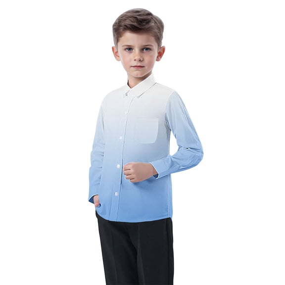 HaiMao Toddler Little Boy Long Sleeve Button Down Shirt Clearance for Casual, formal Event and Special Occasions