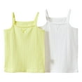thumbnail image 1 of Hinvhai Toddler Tank Tops Girls 2 Pack Cotton Multipacks Halter Top Camisoles Undershirt Yellow 2 Years, 1 of 9