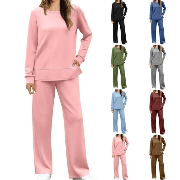 HaiMao Two Piece Sets for Women Clearance Sweatsuit Drawstring Cargo Jogger Sets with Pockets Airport Outfits Fall Tracksuit Wine 10(XL)