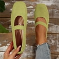 thumbnail image 1 of HaiMao Wide Toe Box Flats Women Comfort Slip On Ballet Shoes Mary Jane Dressy Knit Flats with Straps Washable Casual office Green 8(41), 1 of 3