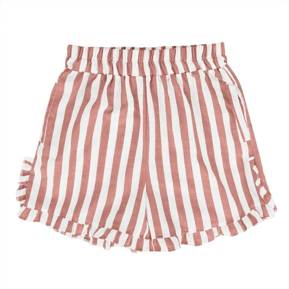 HaiMao Women Lounge Shorts Clearance Elastic Waist Cute Striped Pajama Shorts Summer Pinstripe Print Boxer Shorts Going Out Pants Watermelon Red S(S)