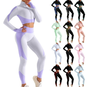 HaiMao Women's 3pcs Seamless Workout Outfits Sets Clearance, Yoga Sportswear Tracksuit Leggings and Stretch Sports Bra Fitness Wine XL