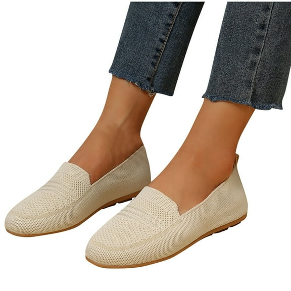 HaiMao Women's Ballet Flats Ladies Dress Shoes Work Flats office Shoes Breathable Flats Pointed Toe Flats White 6.5(38)